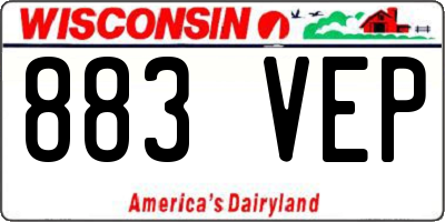 WI license plate 883VEP