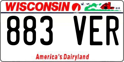 WI license plate 883VER