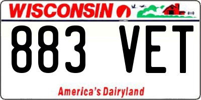 WI license plate 883VET