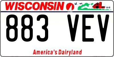WI license plate 883VEV