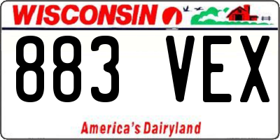 WI license plate 883VEX