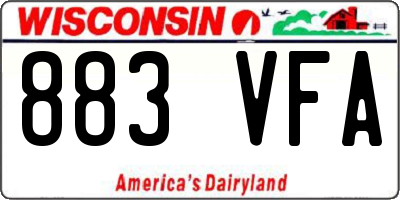 WI license plate 883VFA