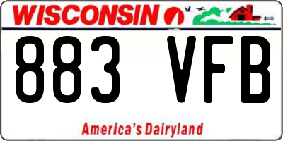 WI license plate 883VFB