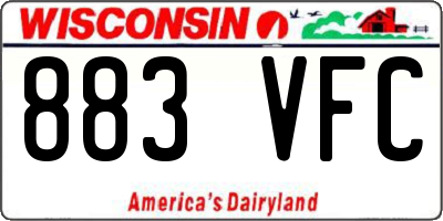 WI license plate 883VFC
