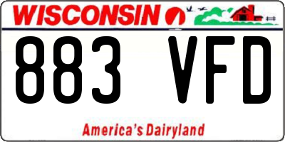 WI license plate 883VFD