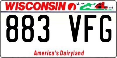 WI license plate 883VFG