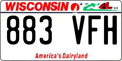 WI license plate 883VFH