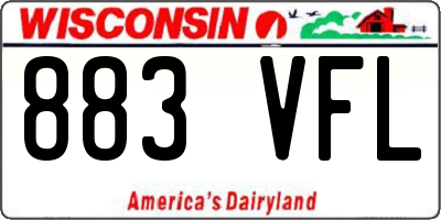 WI license plate 883VFL