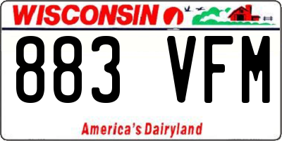 WI license plate 883VFM