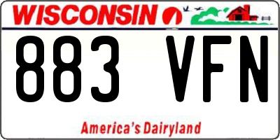 WI license plate 883VFN