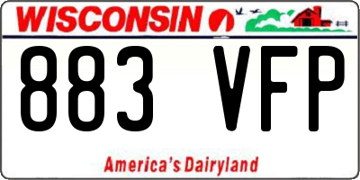WI license plate 883VFP