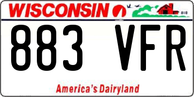 WI license plate 883VFR