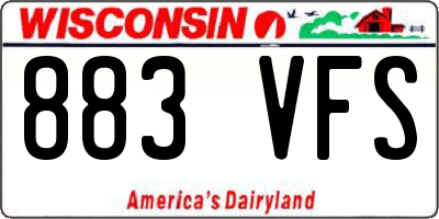 WI license plate 883VFS