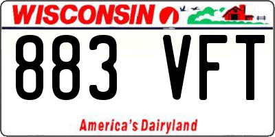 WI license plate 883VFT