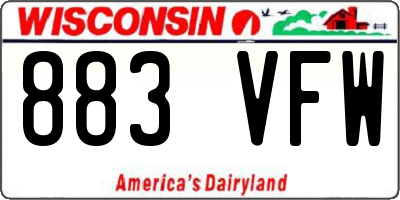 WI license plate 883VFW