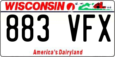 WI license plate 883VFX
