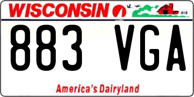 WI license plate 883VGA