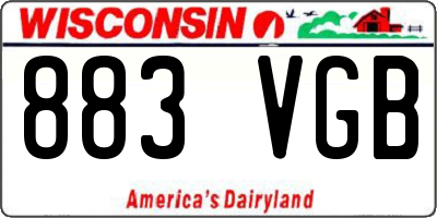 WI license plate 883VGB