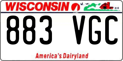 WI license plate 883VGC
