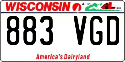 WI license plate 883VGD