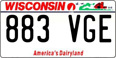 WI license plate 883VGE