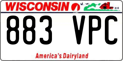 WI license plate 883VPC
