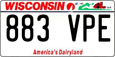 WI license plate 883VPE