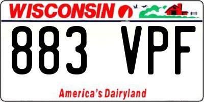 WI license plate 883VPF