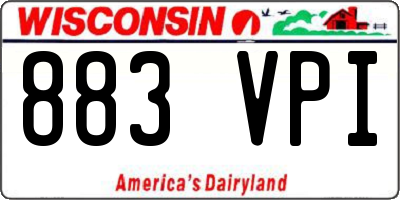 WI license plate 883VPI