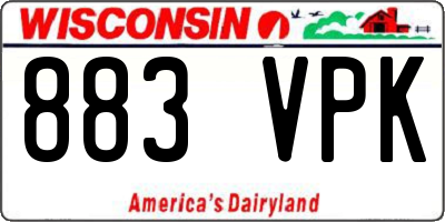WI license plate 883VPK
