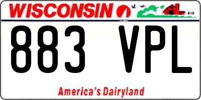 WI license plate 883VPL