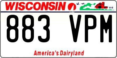 WI license plate 883VPM