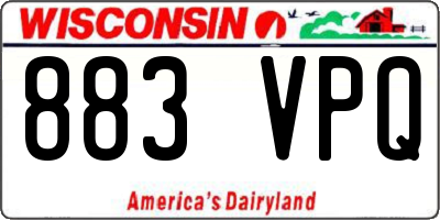 WI license plate 883VPQ
