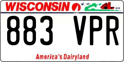 WI license plate 883VPR