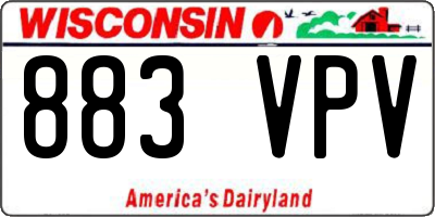 WI license plate 883VPV