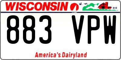 WI license plate 883VPW