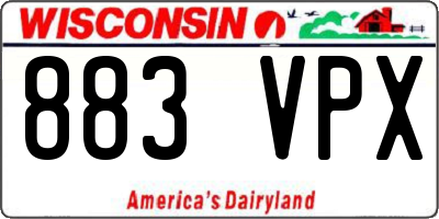WI license plate 883VPX