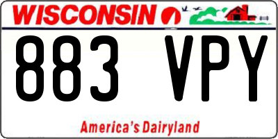 WI license plate 883VPY