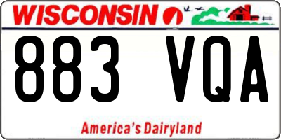 WI license plate 883VQA