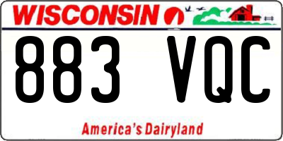 WI license plate 883VQC