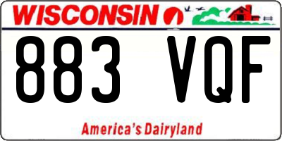 WI license plate 883VQF