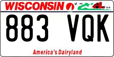 WI license plate 883VQK