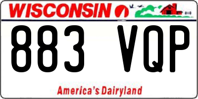 WI license plate 883VQP