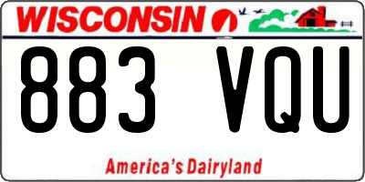 WI license plate 883VQU
