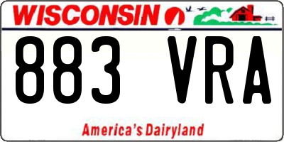 WI license plate 883VRA