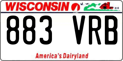 WI license plate 883VRB