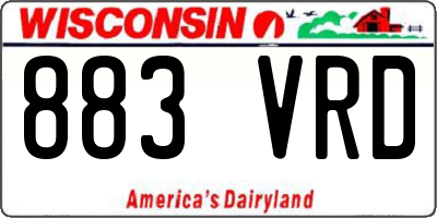 WI license plate 883VRD