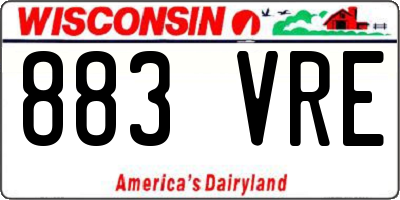 WI license plate 883VRE