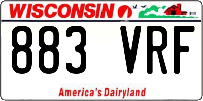 WI license plate 883VRF