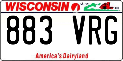 WI license plate 883VRG